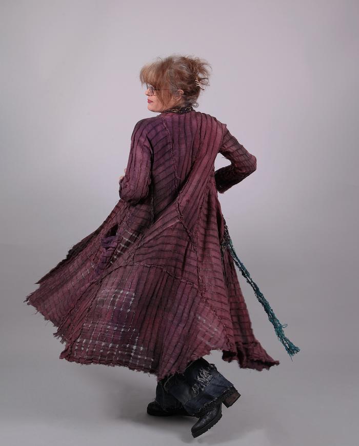 'berries and wine' open weave hemp duster