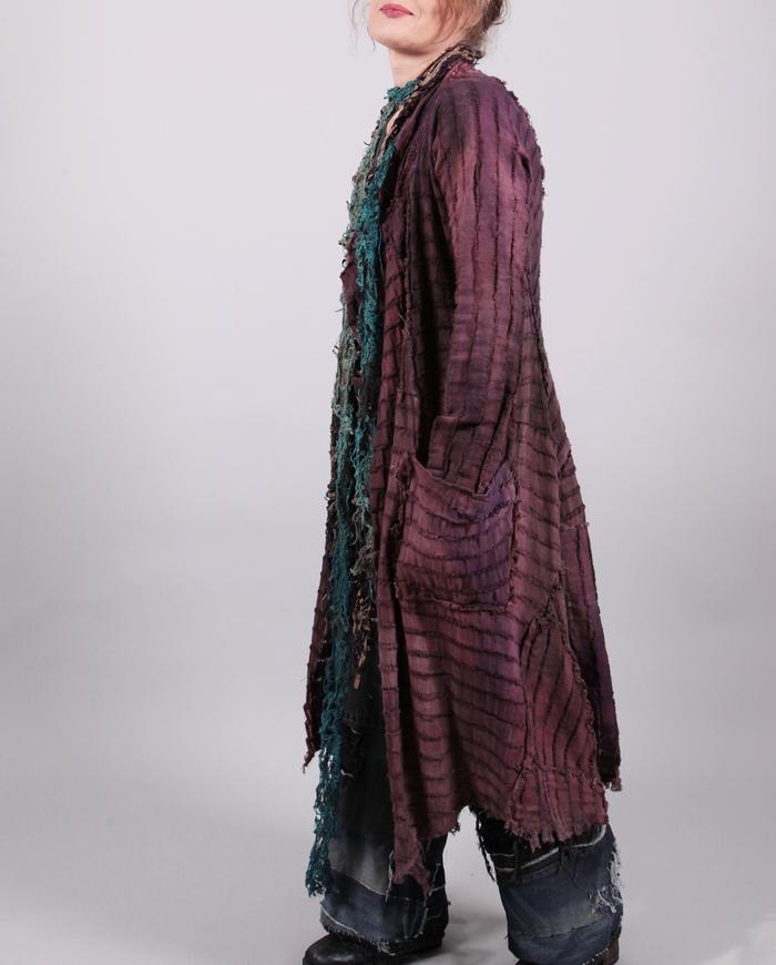 'berries and wine' open weave hemp duster