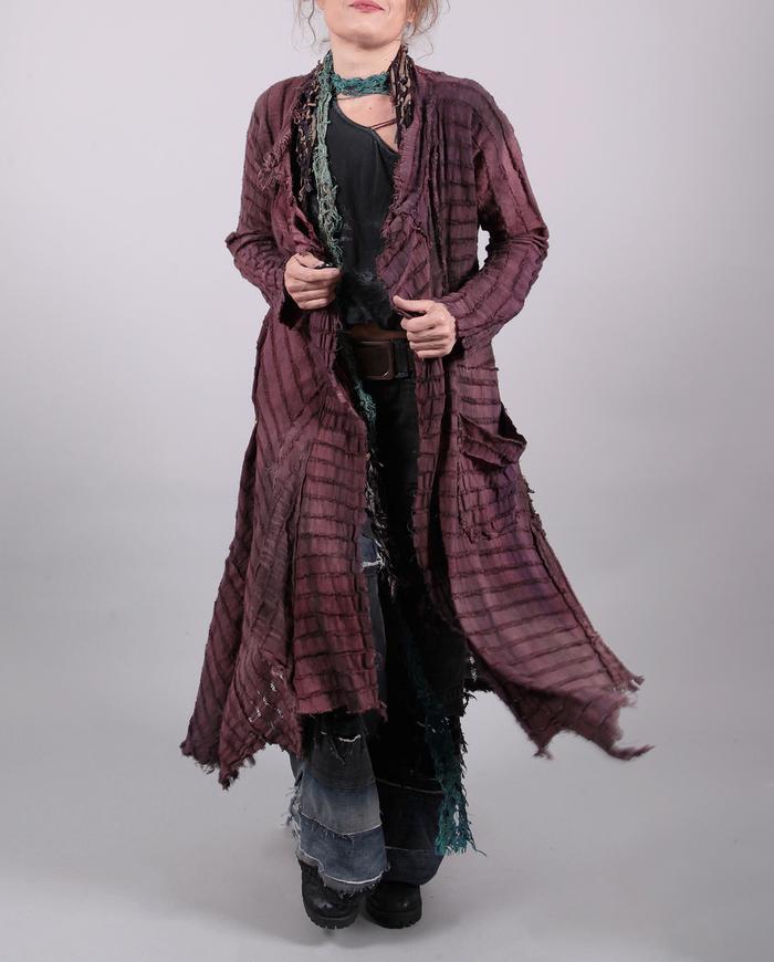 'berries and wine' open weave hemp duster