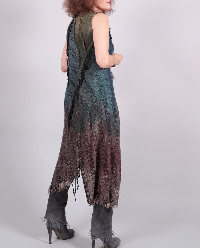 'soft cascade' woven asymmetrical dress