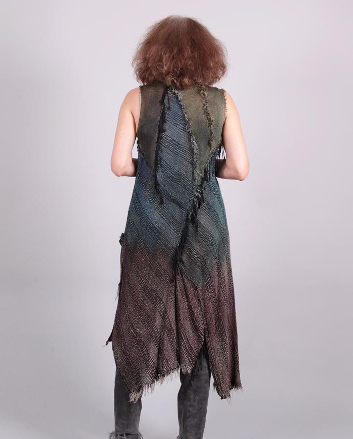 'soft cascade' woven asymmetrical dress