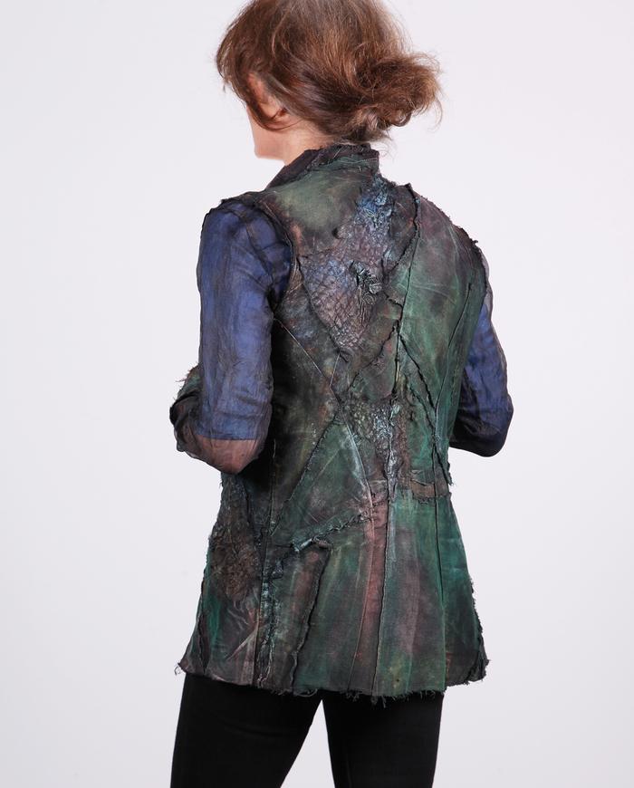 'sheer couture' mixed fabrics detailed art-to-wear jacket