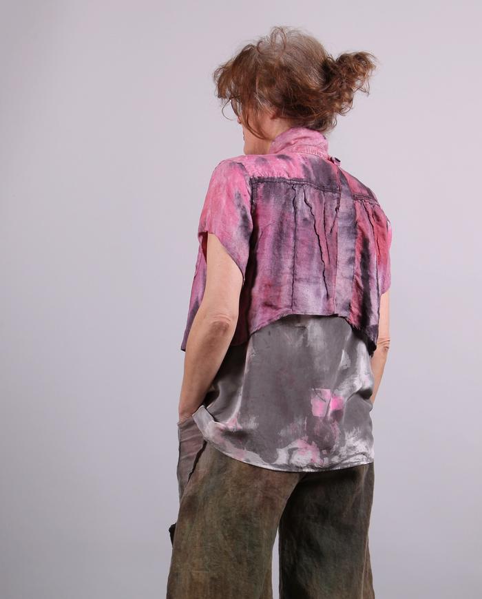 'cherry blossom' hand-painted silk top