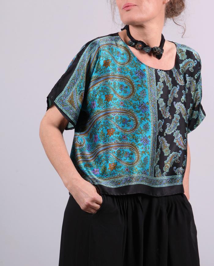 'ying-yang paisley' classic print cropped top