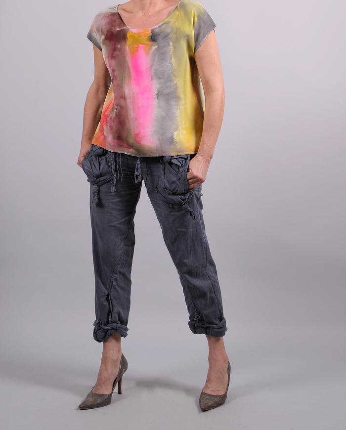 'pure sunshine' silk crepe hand-painted top