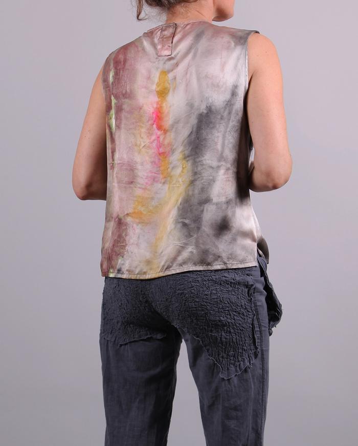 'down the waterfall' asymmetrical silk top