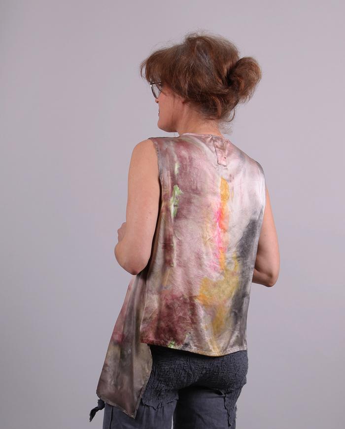 'down the waterfall' asymmetrical silk top