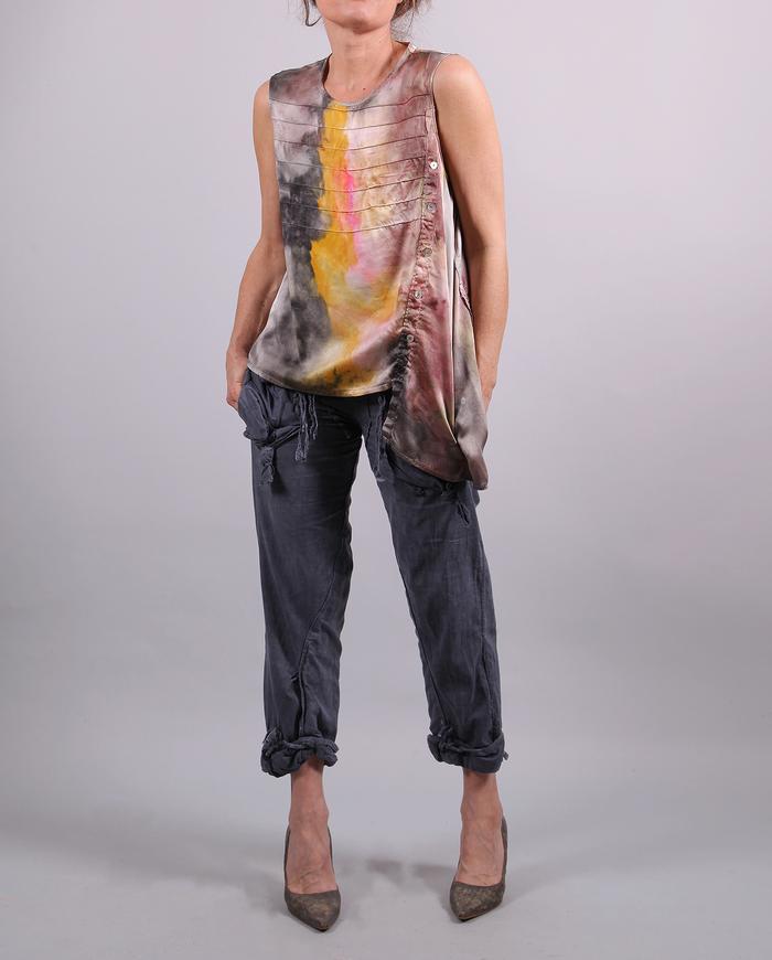 'down the waterfall' asymmetrical silk top