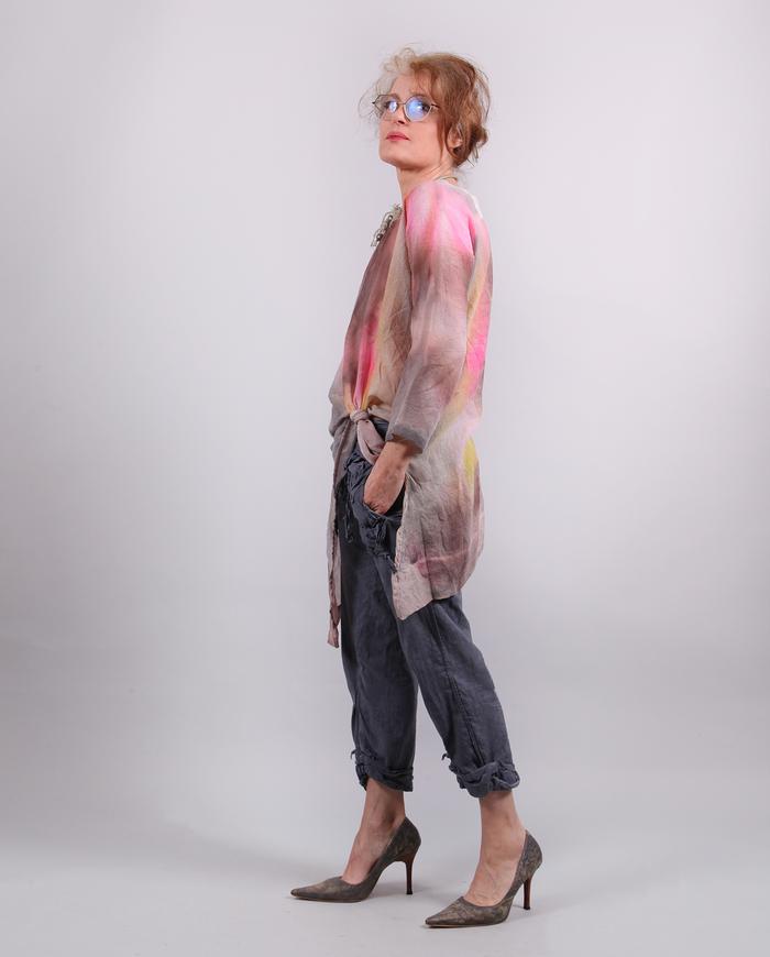 'touch of color' lightweight asymmetrical tunic/cover-up