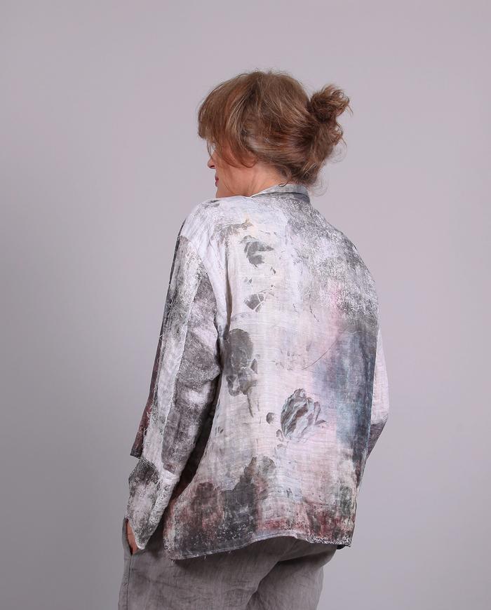'modern stories' textured cotton gauze asymmetrical one-size jacket