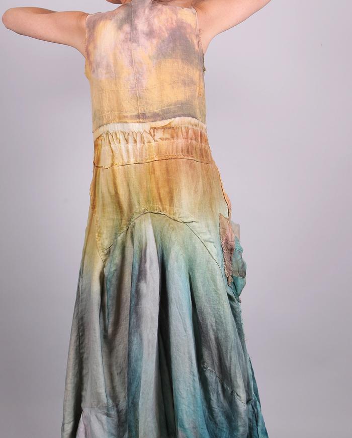 'sunshine over quiet waters' Belgian linen maxi dress