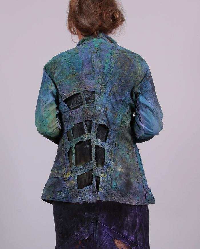 'fully paper-ized' detailed sculptural jacket with cutouts