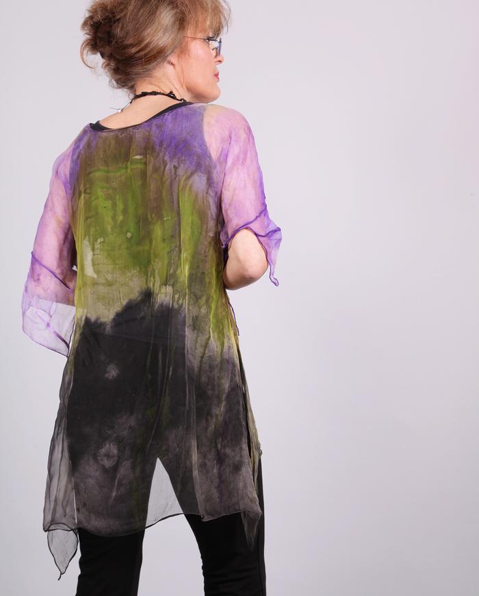 'like air itself' sheer silk overlay top