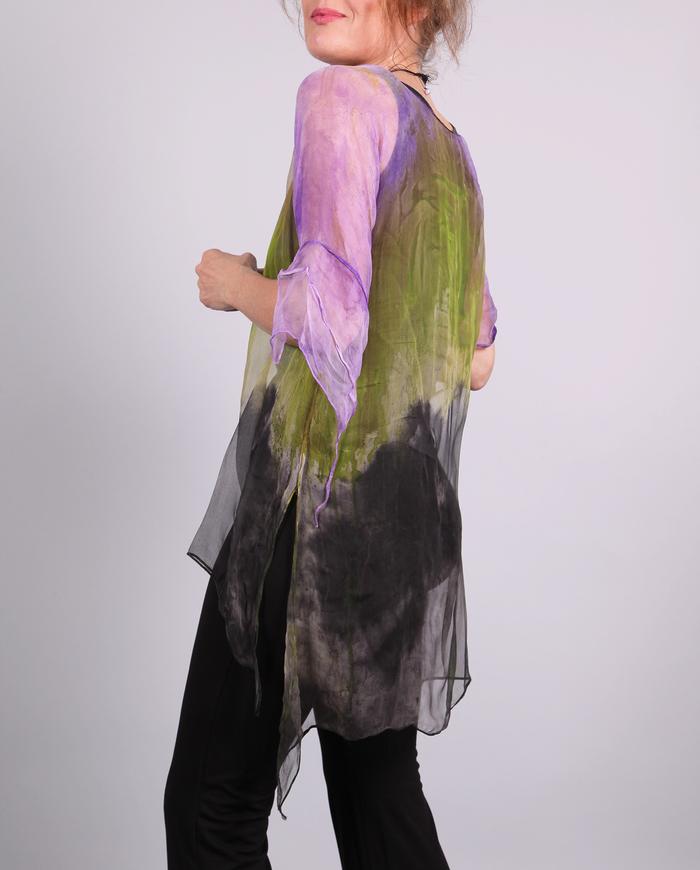 'like air itself' sheer silk overlay top