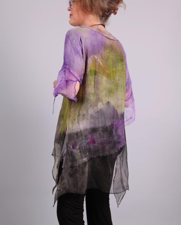 'like air itself' sheer silk overlay top