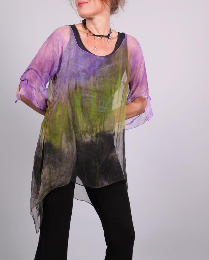 'like air itself' sheer silk overlay top