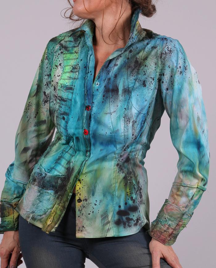 'summer is here' boldly bright fitted shirt/jacket