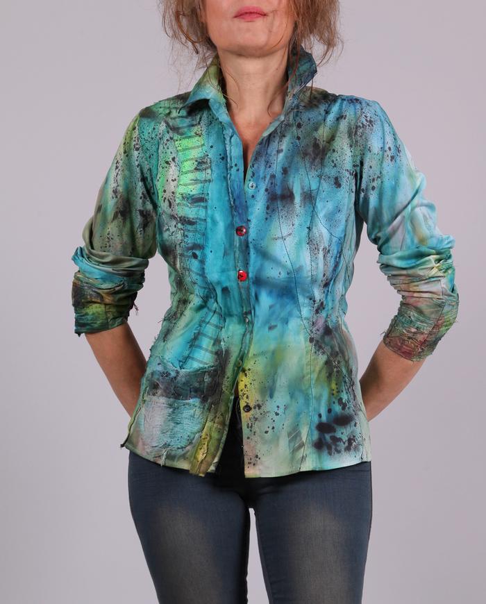 'summer is here' boldly bright fitted shirt/jacket