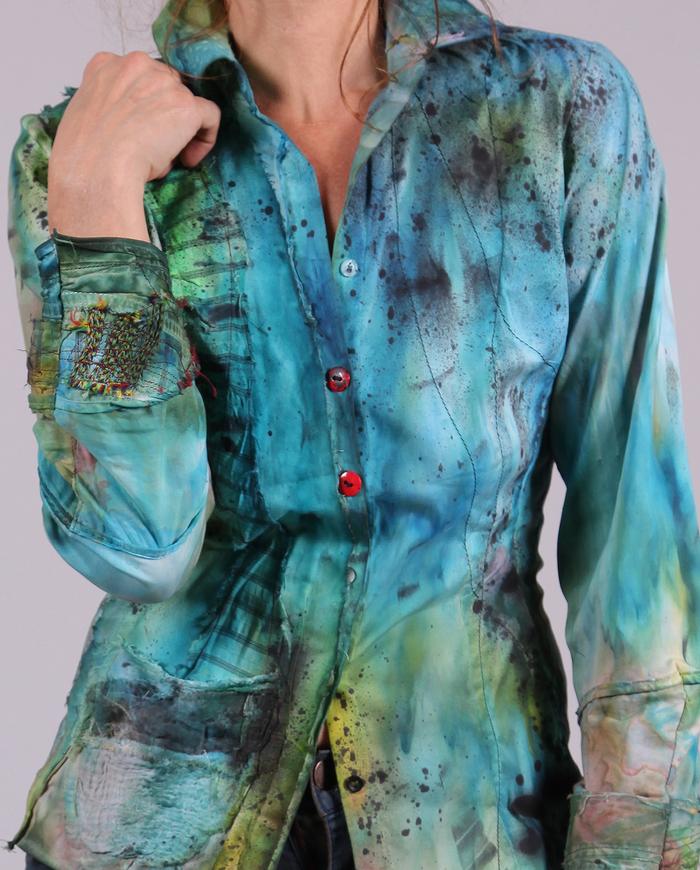 'summer is here' boldly bright fitted shirt/jacket