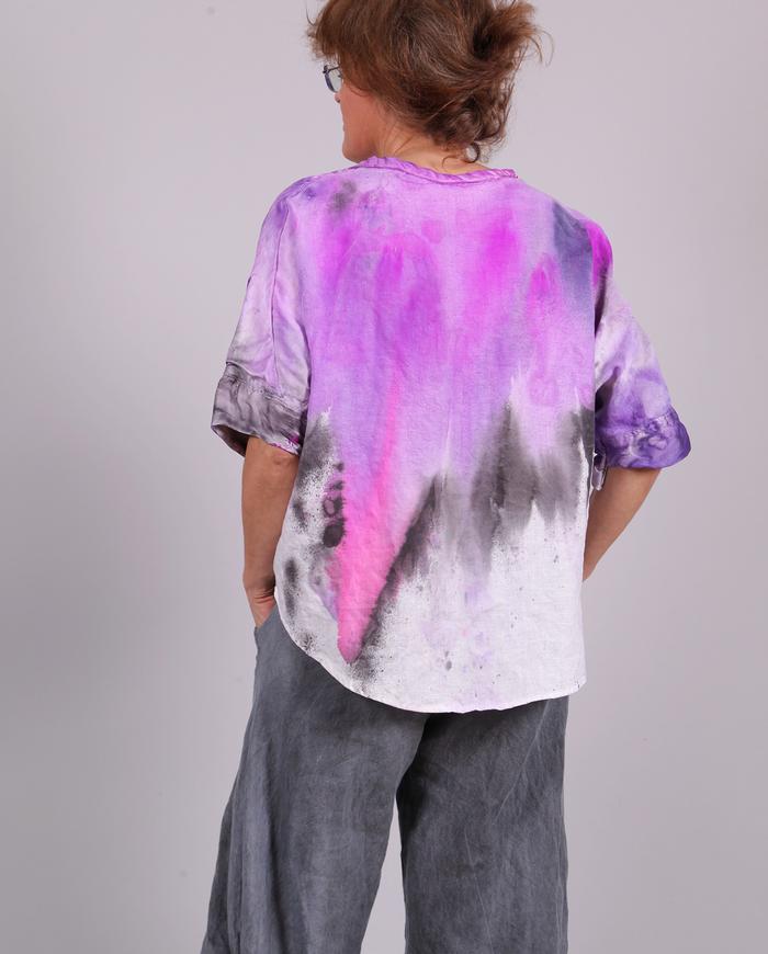 'life is bright' Belgian linen and silk oversized top