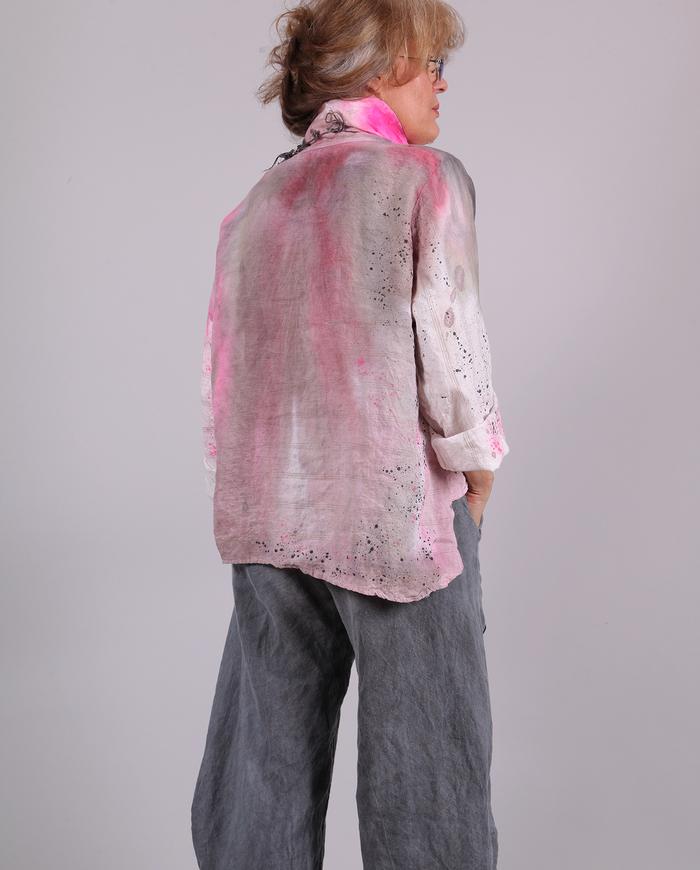 'cowl me in' sculptural asymmetrical linen top