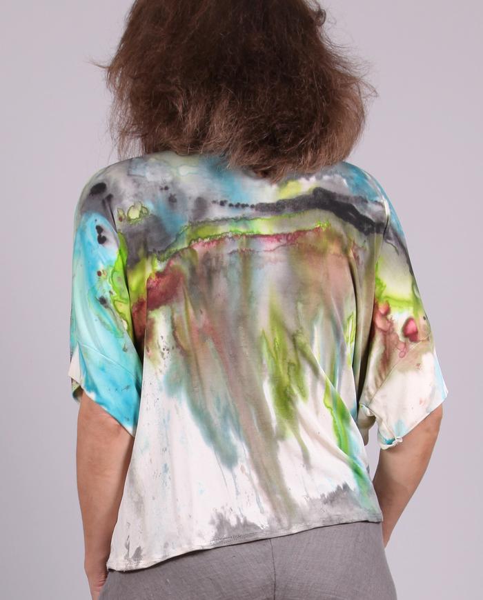 'in your brightest dreams' drapey knit silk art top