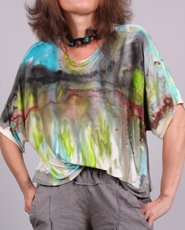 'in your brightest dreams' drapey knit silk art top