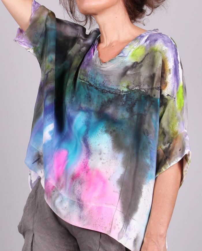 'oh so colorful' luxury one size silk blouse