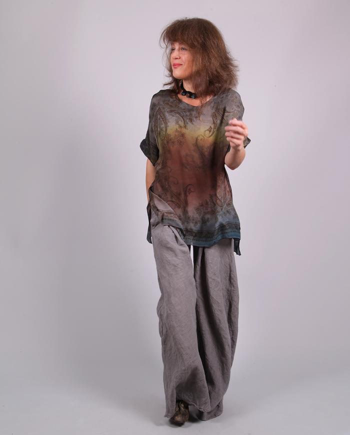 'nebulous horizon' lightweight silk tunic