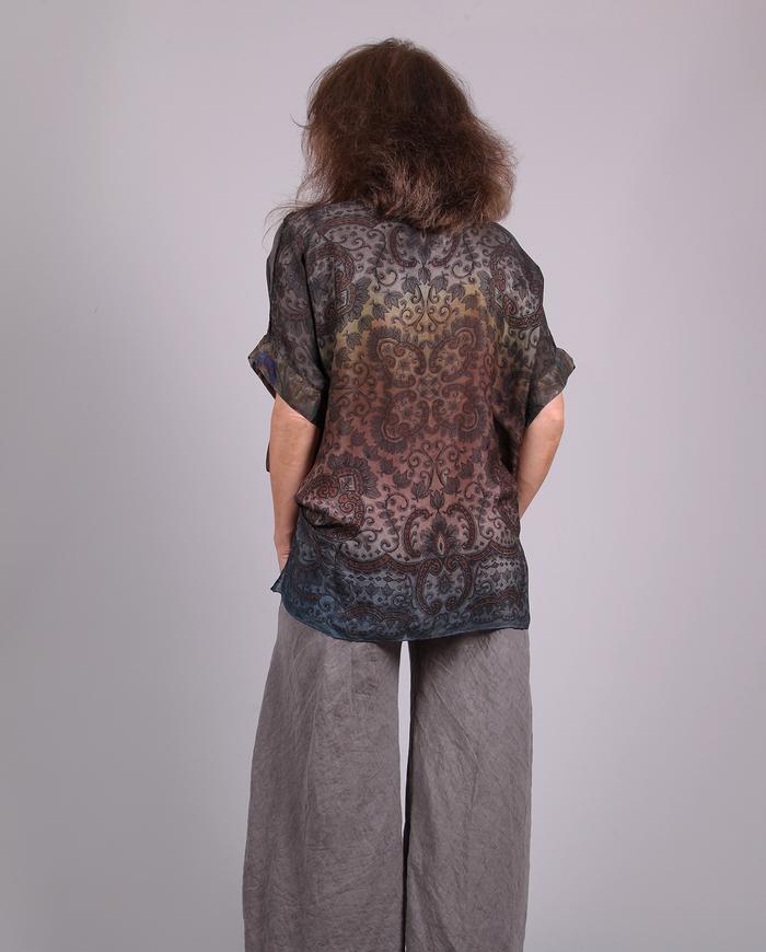 'nebulous horizon' lightweight silk tunic