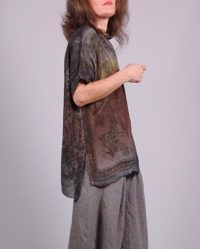 'nebulous horizon' lightweight silk tunic