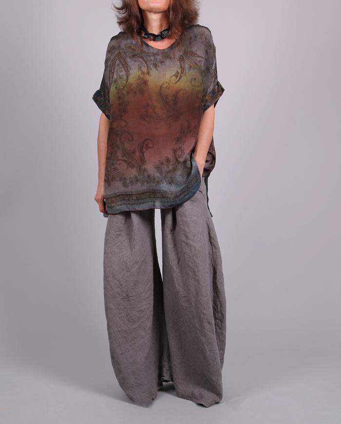 'nebulous horizon' lightweight silk tunic