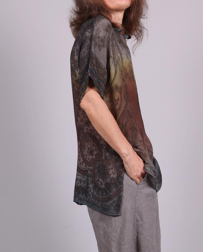 'nebulous horizon' lightweight silk tunic