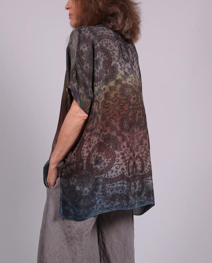 'nebulous horizon' lightweight silk tunic