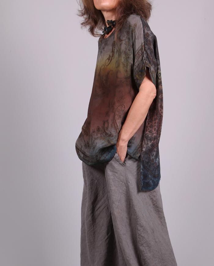 'nebulous horizon' lightweight silk tunic