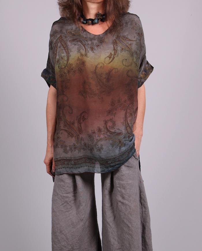 'nebulous horizon' lightweight silk tunic