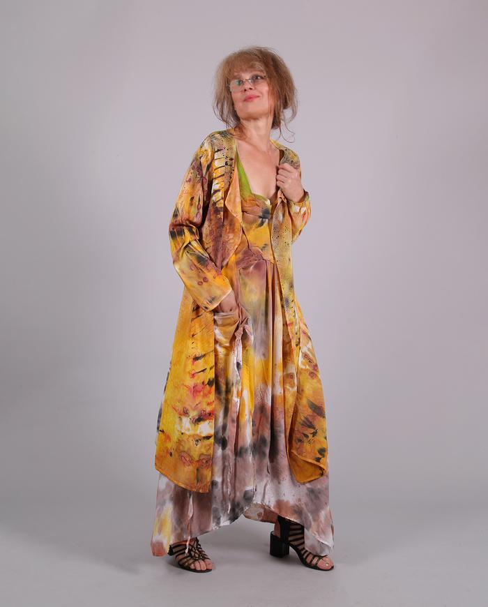 'pure sunshine' hand-painted maxi summer dress