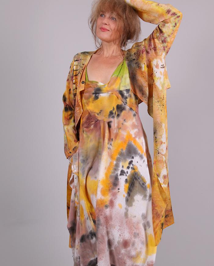 'pure sunshine' hand-painted maxi summer dress