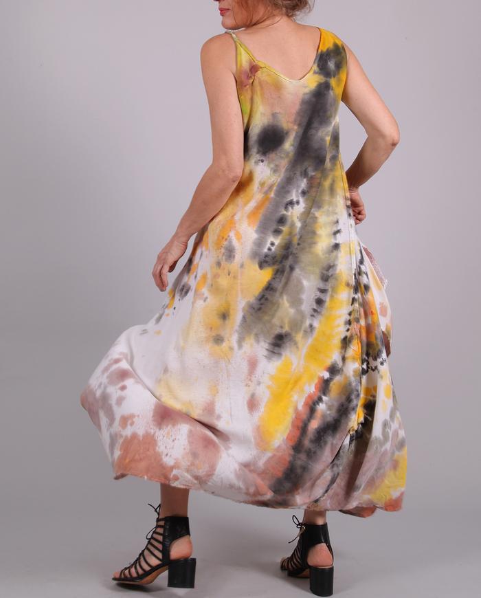 'pure sunshine' hand-painted maxi summer dress