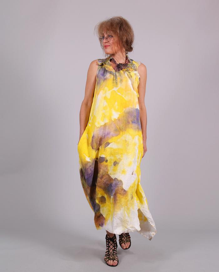 'like flowers in the sun' damask linen summer dress