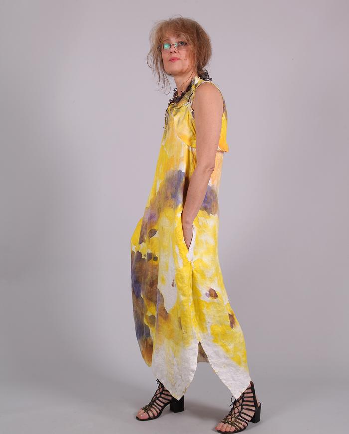 'like flowers in the sun' damask linen summer dress