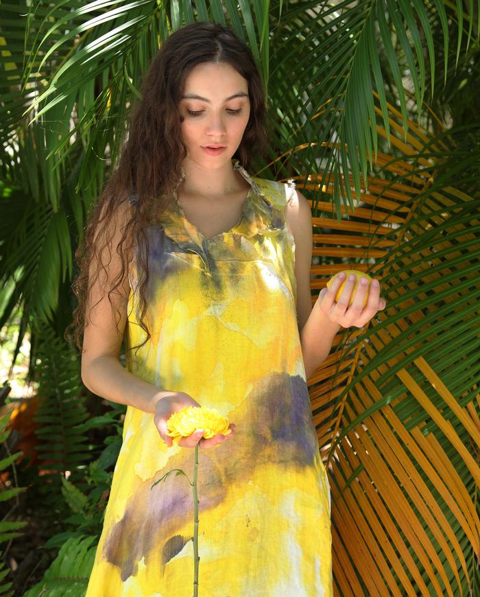 'like flowers in the sun' damask linen summer dress