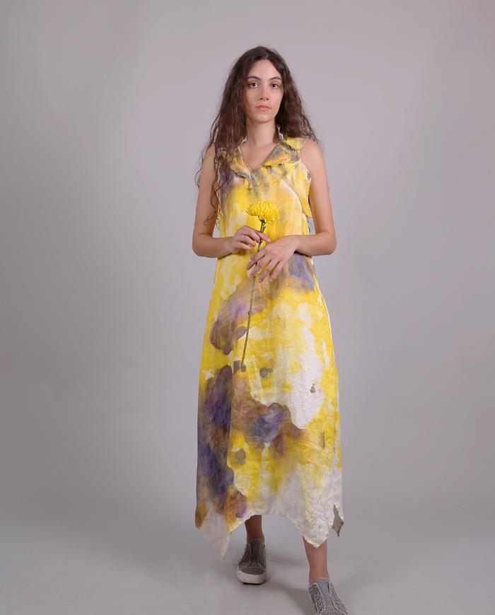 'like flowers in the sun' damask linen summer dress