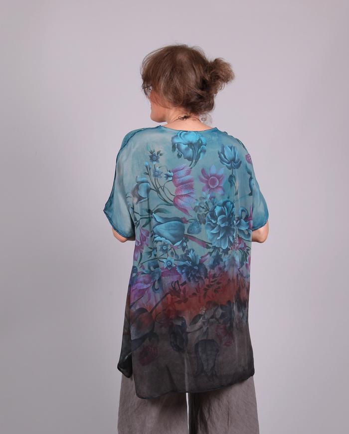 'mix and mingle' Aztec and floral silk top