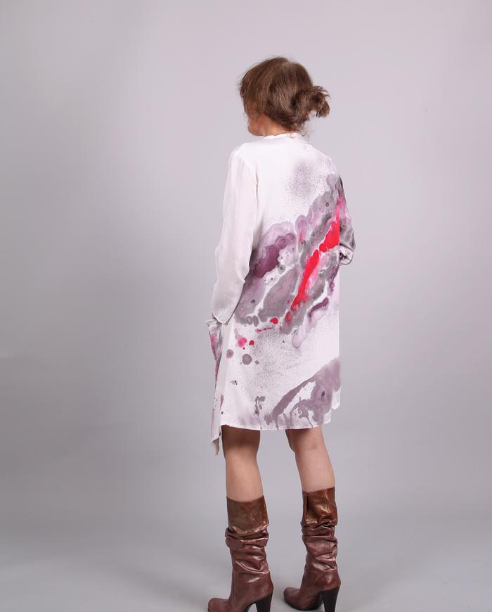 'down a mountain river' silk tunic/mini dress