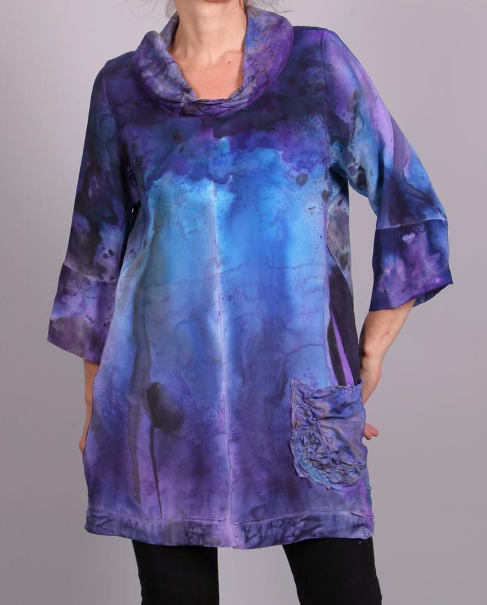 'born to the purple' luxurious silk top/tunic