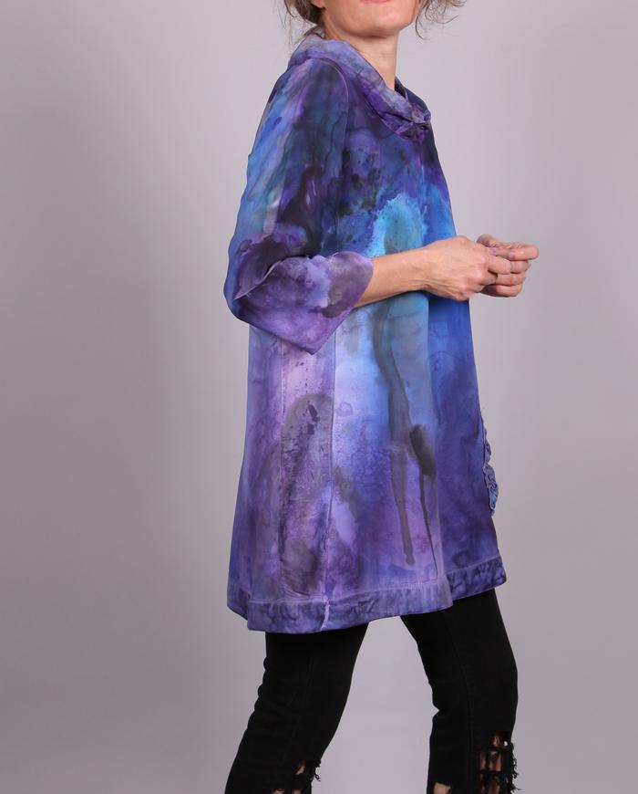 'born to the purple' luxurious silk top/tunic