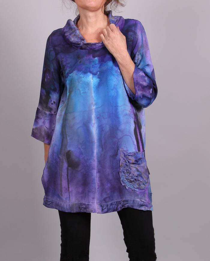 'born to the purple' luxurious silk top/tunic