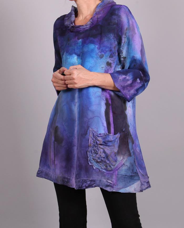 'born to the purple' luxurious silk top/tunic