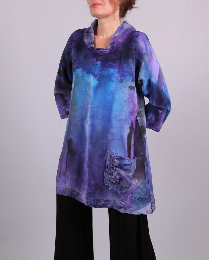 'born to the purple' luxurious silk top/tunic